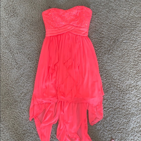 My Michelle strapless pink high-low dress - Picture 2 of 6